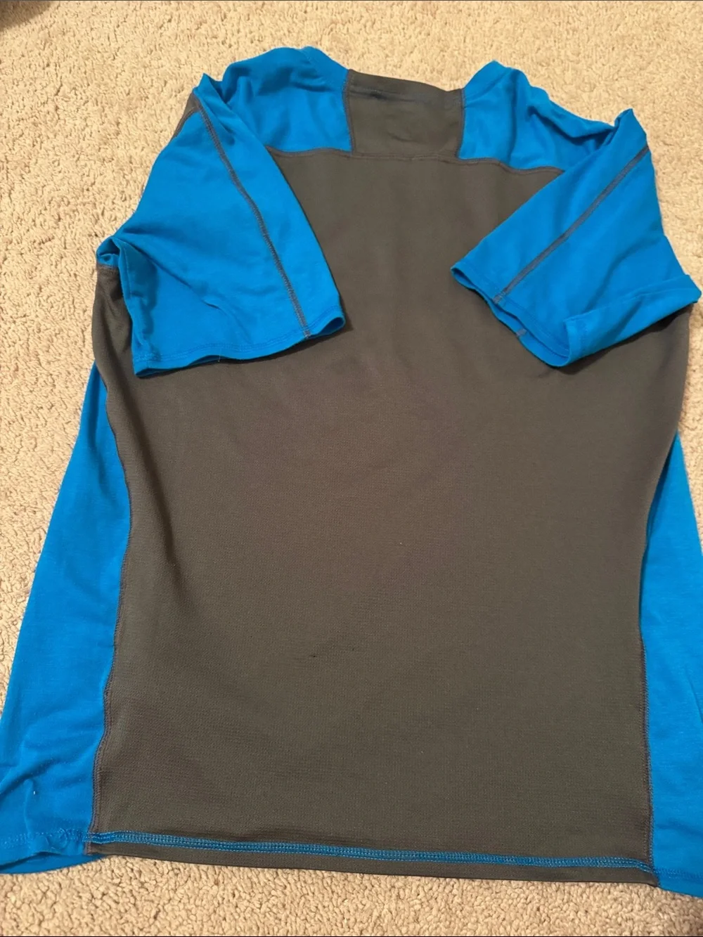 The North Face Blue Short-Sleeve Athletic Tee with Black Panels
